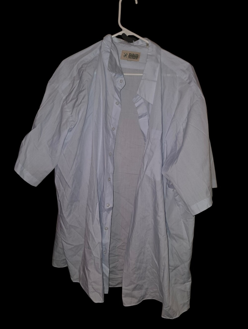 6/11/28. Haband Light Blue Men's Short-Sleeve Button-Front Shirt